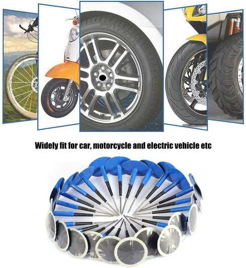 24 PCS Radial Tyre Puncture Patches Tire Repair Tool Car Motorcycle Universal Tubeless Tire Puncture Repair Mushroom Plug Patch Gum for Car,motorc...