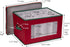 Household Essentials 540RED Holiday China Storage Chest with Lid and Handles, Cocktail Glasses and Red Canvas with Green Trim...
