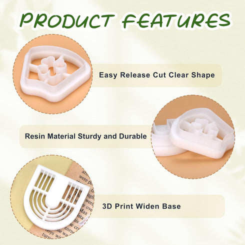 Puocaon St Patrick's Hat Clay Cutters - Polymer Clay Cutters for Earrings Making, Lucky Horseshoe St Patrick's Clay Cutters for Polymer Clay Jewel...