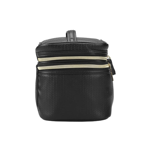 Conair Travel Makeup Bag, Large Toiletry and Cosmetic Bag, Perfect Size for Use At Home or Travel, Five Piece Train Case Set in Black...