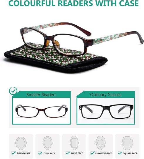 Eyekepper 4 Pairs Reading Glasses for Women Reading Striped Pattern Stylish Reading Eyeglasses...