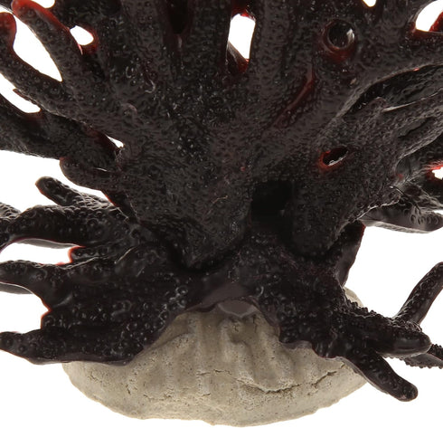VOCOSTE Coral Reef Decor, Mini Faux Coral Decor for Aquarium Decorations, Black Red,6.5"x5.83"...