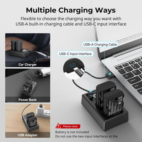 SmallRig NP-W235 Dual Slot Battery Charger for Fujifilm NP-W235 Battery for Fujifilm X-T4, GFX 100S, for Fujifilm GFX 50S II, VG-XT4-4085...