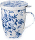 McIntosh Always In Bloom Fine Bone China (15 oz) Tea Mug with Infuser and Lid in Matching Gift Box...