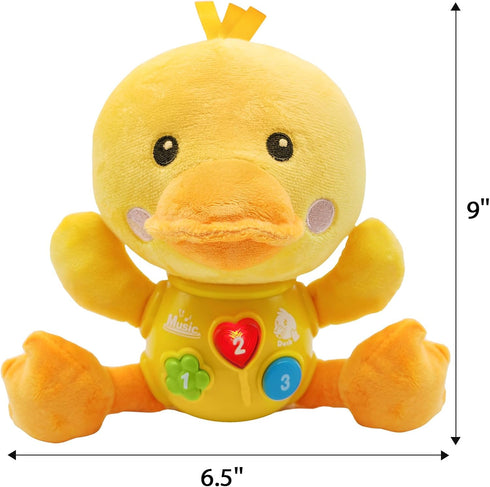 HAPTIME Baby Toys for 0-6-12 Months, Newborn Boy Soft Plush Stuffed Animal, Infant Music Tumny Time Duck Toy, 1st Birthday Baby Boy Girls Gifts fo...