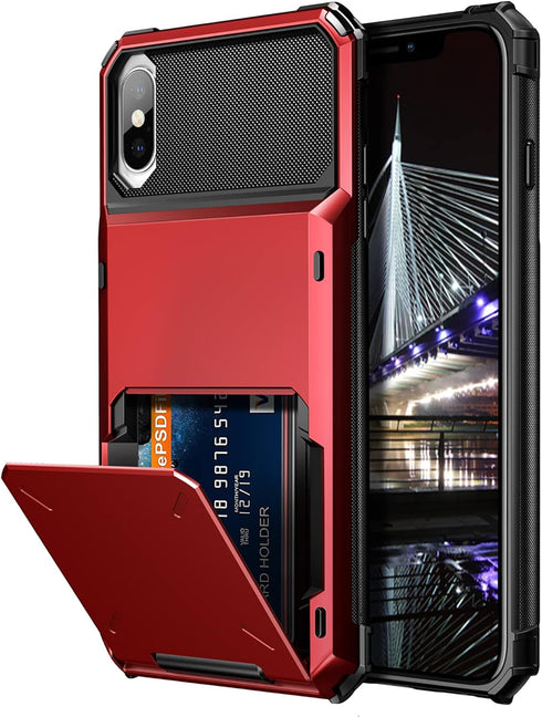 Vofolen Case for iPhone Xs Max Case Wallet ID Slot Credit Card Holder Scratch Resistant Dual Layer Protective Bumper Rugged TPU Rubber Armor Hard ...