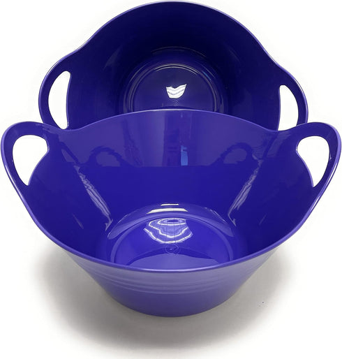 Mintra Home Plastic Bowls with Handles (4.5L Large 2pk, Strong Purple)...