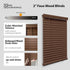 DEZ FURNISHINGS Cordless 2" Faux Wood Blind, 33" W x 64" H, Dark Oak...