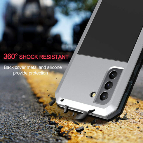 Marrkey Metal Case for Galaxy S21 Case,Full Body Protective Cover Heavy Duty Shockproof Tough Armour Aluminum Alloy Case with Silicone Built-in Sc...