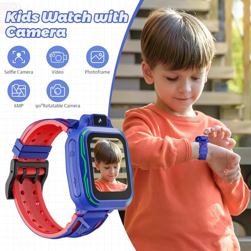 Kids Watch Boys with Camera,Children Digital Smart Watch Touchscreen with Video Mp3 Alarm Pedometer Games for Age 3-9 Years Old Christmas Birthday...