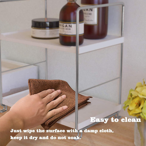 kaileyouxiangongsi Plastic/Metal Freestanding Stackable Organizer Shelf,Bathroom Countertop Storage Shelf Cosmetic Organizer Holder Kitchen Spice ...