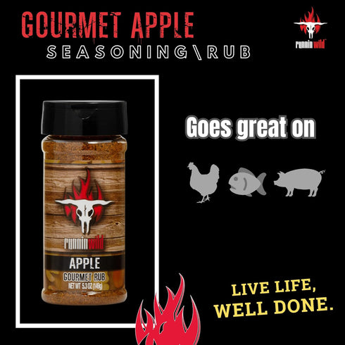 Gourmet Apple Rub | Premium Apple Spice Seasoning for Chicken, Turkey, Pork, Beef and More! | No Artificial Flavors, No MSG added | Runnin’ Wild F...