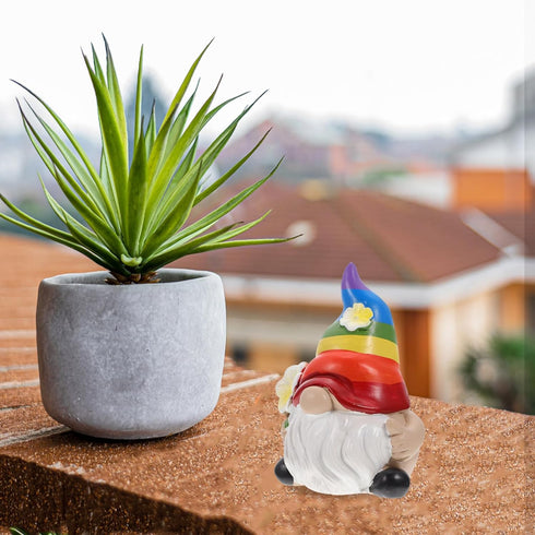 Cabilock Small Rainbow Gnome Garden Statue Scandinavian Tomte Nisse Figurine Gay Pride LGBTQ Cheer Up Decorations for Home Farmhouse Kitchen Decor...