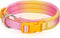 Fashionable Gradient Dog Collar: Macaron & Dopamine Shades with Breathable Mesh Padding for Comfort, Premium Woven Strap, Durable POM Buckle, and ...