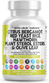Clean Nutraceuticals Citrus Bergamot 3000mg Red Yeast Rice 6000mg Capsules with Plant Sterols 6000mg - with Hawthorn Extract Olive Leaf Niacin Vit...