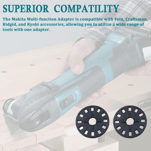 196271-6 Quick-Fit Accessory Adapter for Makita Hex Interface Oscillating Tool 1/4-inch, Gray...