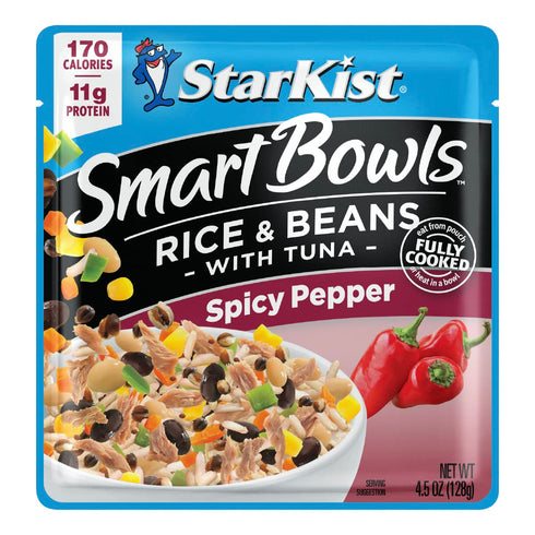 StarKist Smart Bowls Spicy Pepper, 4.5 oz Pouch (Pack of 12) – Features Rice & Beans with Wild Caught Light Tuna...