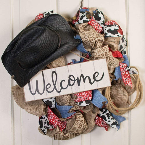 GiftWrap Etc. White Wooden Welcome Fence Sign - 15" x 5", Rustic White Wood Wall Decor, Porch, Christmas, Front Door, Wreath, Swag, Office, Garlan...