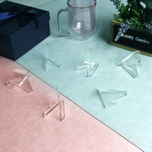 40 Pack Card Display Stands, 2.16 Inches Acrylic Display Stands, Transparent Card Display Stand, Transparent Acrylic Small Easel, Suitable for Med...