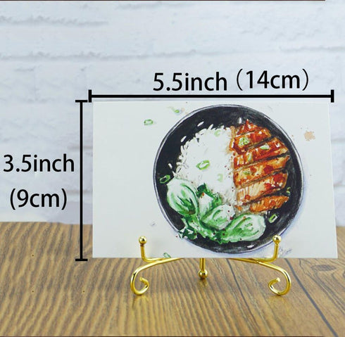 Artliving (4 pack 4" Iron Display Stand, Gold Small Iron Easel Plate Display Photo Holder Stand, Displays card,cookie, Decorative Plates,Artwork...