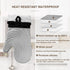 Silicone Oven Mitts - Oven Mitts Heat Resistant 500F 13.6 in Soft Lining Waterproof Grippy Design Flexible BPA-Free Oven Gloves - Oven Mits for Co...