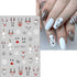 JMEOWIO 4 Sheets Christmas Glitter Nail Art Stickers Decals Self-Adhesive Pegatinas Uñas Snowflake Xmas Winter Holiday White Cute Elk Nail Supplie...