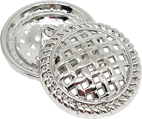 10pcs 25MM/1Inch Round Metal Vintage Grid Sewing Buttons for Blazer Button Set for DIY Craft(1#,Silver)...