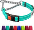 CollarDirect Martingale Dog Collar with Stainless Steel Chain and Quick Release Buckle - Reflective Collar for Large, Medium, Small Dogs - Mint Gr...