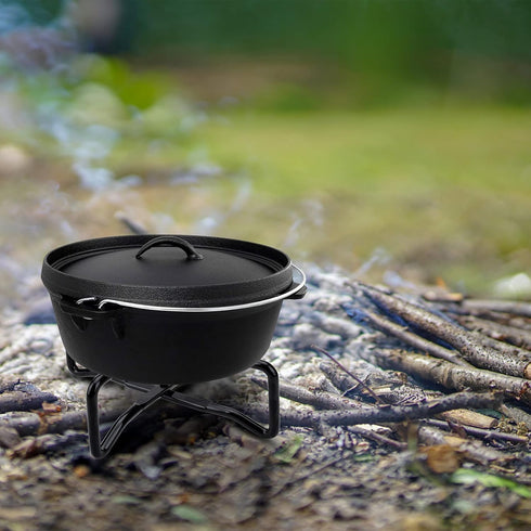 Stanbroil 8" Cast Iron Folding Dutch Oven Lid Stand for Campfire Cooking, 4-in-1 Folding Pot Stand Camp Dutch Oven Tool...