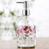 17oz Flower Glass Soap Dispenser Bottle with Plastic Pump...
