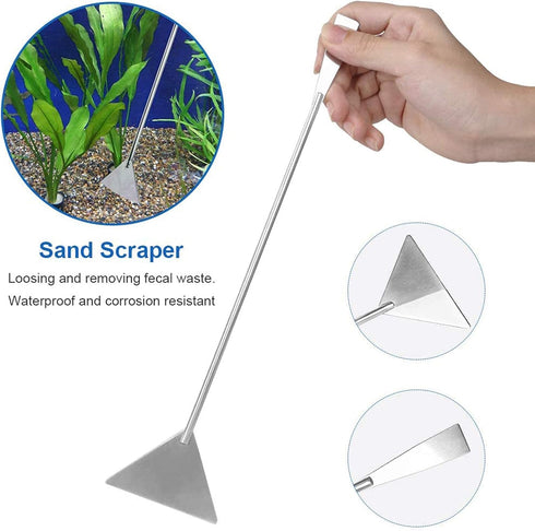 7 in 1 Aquarium Aquascaping Tools Kits,Stainless Steel Aquarium Plant Tools Tweezers Scissors Scrapers for Aquarium Tank Clean Fish Tank Aquascape...