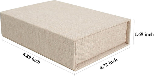 Photo Storage Box 4x6, Linen Photo Box, Memory Box Perfect to Store Your Photo, Pictures, Certificates, Scrapbooking Supplies, Keepsakes and Jewel...