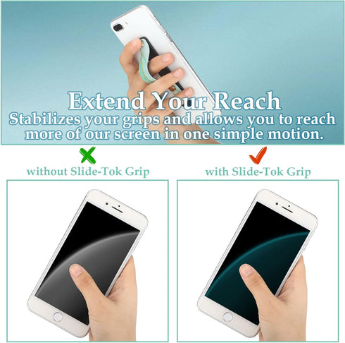 6 Pieces Phone Strap Grip Holder Finger Cell Phone Grip Telescopic Stand Universal Kickstand for Most Smartphones (Bright Marble)...