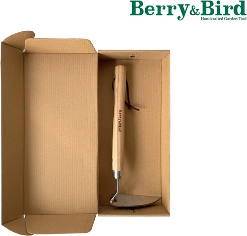 Berry&Bird Japanese Weeder-Scraper-Hoe, 12.67-Inch Gardening Sickle Hoe, Stainless Steel Bent Angle Weeding Sickle, Weeder Hoe with Ergonomic Ash ...
