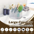 Clear Rotating Pen Holder 5 Compartments, 360 Degree Spinning Desk Organizer, Office Marker Crayon Organizer Storage, Pencil Cup Caddy for Art Sup...