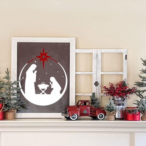 11 Pieces Christmas Nativity Scene Stencils Nativity of Jesus Stencil Reusable DIY Drawing Stencil for Painting on Wood Canvas Reusable Nativity S...