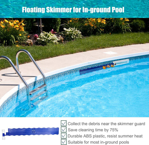 Pool Skimmer Arm, Skimmer Guard, Pool Skimmer, Pool Debris Skimmer Catcher, Hands Free Pool Skim-It Fits Most Skimmer Systems on In-ground Pools O...