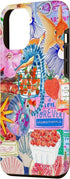 iPhone 14 Plus Italian Summer Mosaic European Preppy Collage Case...