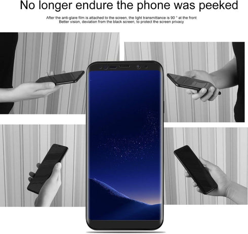 Galaxy S8 Plus Privacy Screen Protector, 2-Way Anti Spy Full Adhesive Glue Touch Accurate 3D Curve Nano Shield Soft Film (NOT Tempered Glass) for ...