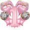 Pink Video Game Balloons, Video Game Controller Birthday Number Mylar Foil Balloon, Level Up Balloons for Girls Game On Birthday Decorations Video...