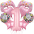 Pink Video Game Balloons, Video Game Controller Birthday Number Mylar Foil Balloon, Level Up Balloons for Girls Game On Birthday Decorations Video...