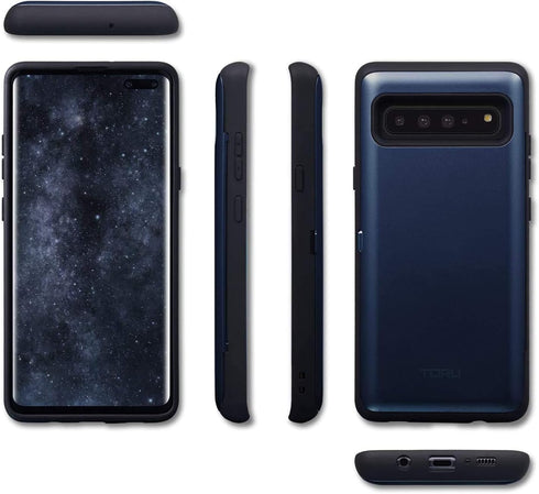 TORU CX PRO Case for Galaxy S10 5G, with Card Holder | Slim Protective Cover with Hidden Credit Cards Wallet Flip Slot Compartment Kickstand | Inc...