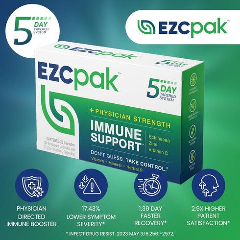 EZC Pak 5-Day Tapered Immune Support Booster - Vitamin Immune Support Supplement, Echinacea, Zinc Vitamin C, Vitamins for Immune System Support, I...