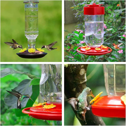30 Sets Hummingbird Feeder Replacement Flowers, Realistic Designed Hummingbird Flowers, Plastic Hummingbird Feeder Parts, Bee Proof Hummingbird Fe...