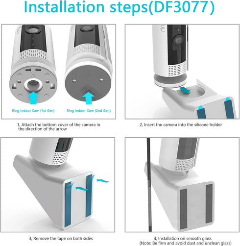 HOLACA Window Mount for Ring Indoor Cam (1st Gen), (2nd Gen),20 Degrees Tilt (Up/Down/Left/Right) Strong Adhesive Flexible Mounting Bracket for In...