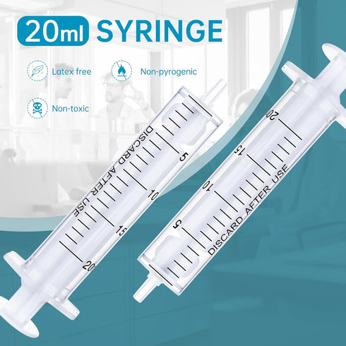 5pcs 20ml/cc Plastic Syringes with Caps for Industry Lab Pet Feeding...