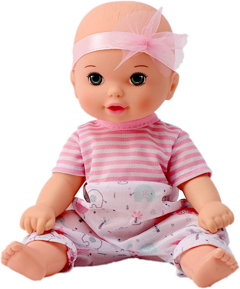 POCO DIVO Pink Headband Sweetie Cherub, 8-inch Toddler Girl Doll, Cute Newborn Infant Toy Baby with Romper Onesies...