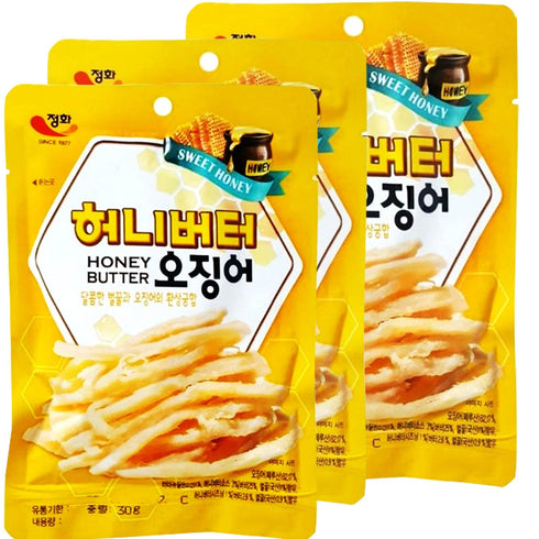 JUNGHWA Grilled Honey Butter Squid - 1.05 Ounce (Pack of 3)...
