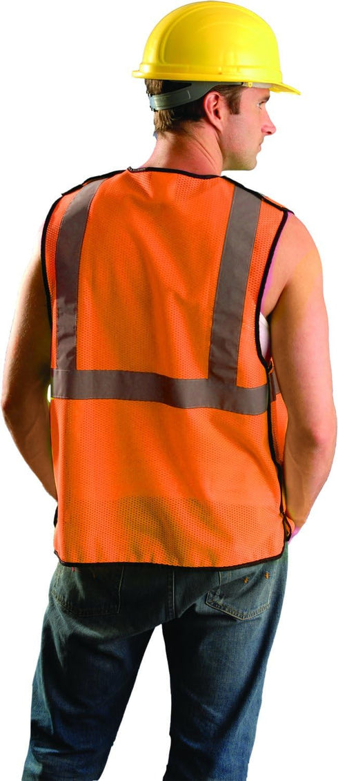 OccuNomix ECO-GCB-O2/3X High Visibility Value Mesh 5-Point Break-Away Hook & Loop Safety Vest, Class 2, 100% ANSI Polyester Mesh, 2X-Large / 3X-La...