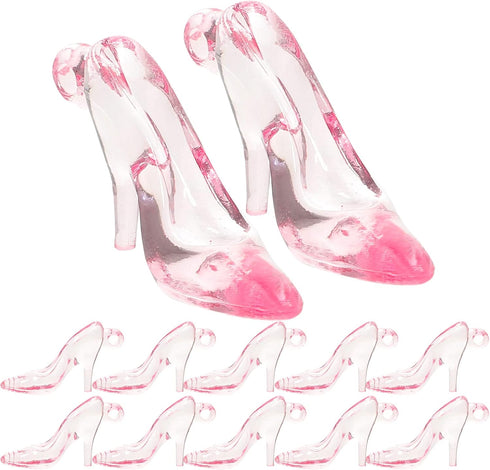 72Pcs Mini Doll Shoes Crystal High Heel Shoe Doll House Princess Decorations (Pink)...
